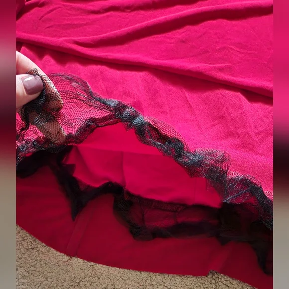 y2k whimsigoth fairy red halter beaded dress fairy flirty formal prom sexy large - Picture 8 of 8